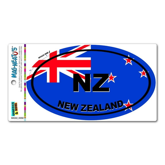 New Zealand Country Flag - NZ Euro Oval Flag MAG-NEATO'S(TM) Car/Refrigerator Magnet