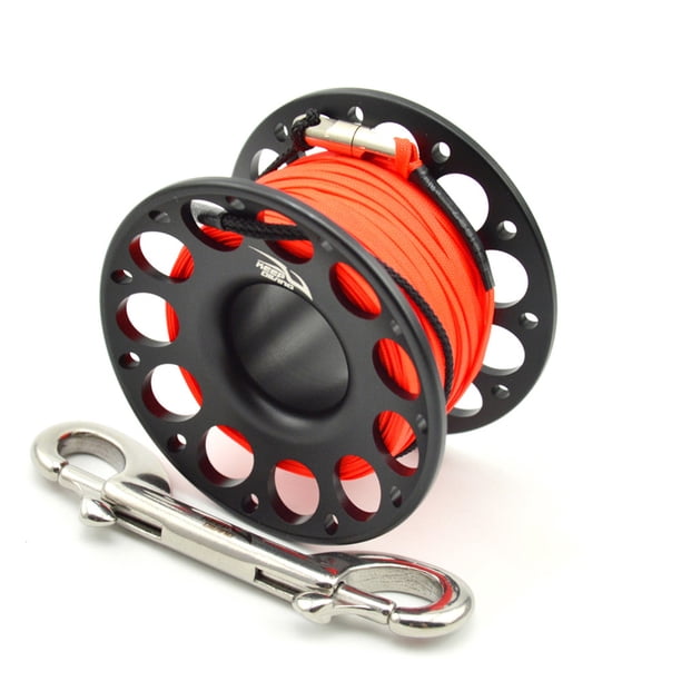 Sonducket Carrete de carrete de buceo Keep, carretes de cuerda de poliéster de Color sólido portátiles, accesorios subacuáticos de pesca de con Deportes acuáticos Negro 30m Sonducket OD003289-01