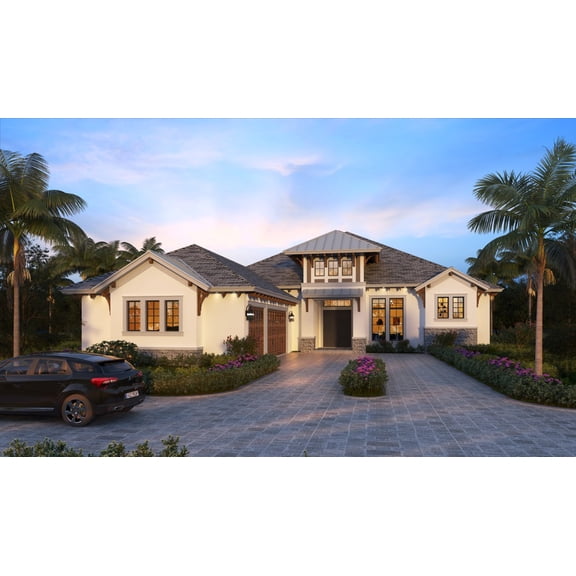 013-3054: CMU Luxury 4 Bed, 5 Bath Luxury Home Plan, 3054 Sq Ft: Full Blueprints with License to Build by Home Plan Marketplace - Lesuto