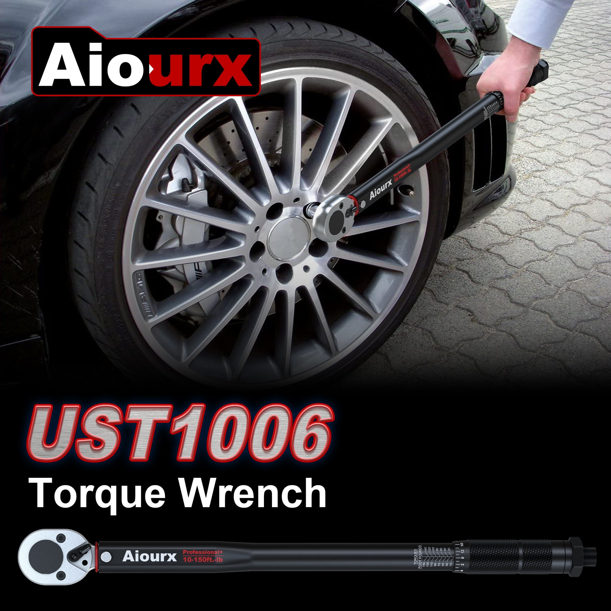 1/2 Inch Drive Click Torque Wrench Set 8-168 ft.-lb.