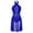 Blue, variant on TiaoBug Womens Sleeveless Mesh Splice Leotard Figure Ice Skating Dress Lyrical Modern Dance Costume Burgundy L