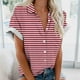 thumbnail image 2 of Mujeres Pantalones Cortos Impresos Manga Corta con Cuello en V Blusa Superior, Casual Y Elegante Corto para las Mujeres Verano Casual, 2 of 5