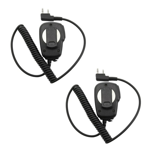 2X 2 Pin Mini PTT Speaker MIC Walkie Talkie Accessories for UV5R 888S for for Two Way Radio C9021A