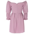 thumbnail image 2 of Aayomet Summer Dress Women's Casual Off The Shoulder Flowy Mini Dresses with Puff Sleeves Summer Beach Sundress,Pink XXL, 2 of 5