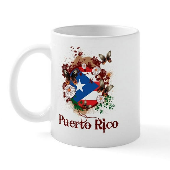 CafePress - Butterfly Puerto Rico Mug - 11 oz Ceramic Mug - Novelty Coffee Tea Cup