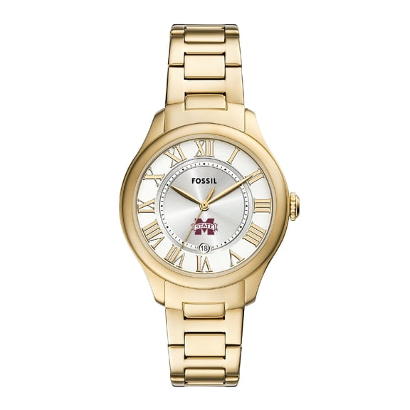 Fossil  Mississippi State Bulldogs Gilmore Gold Stainless Steel Watch