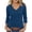 Dark Blue, variant on Summer Blouses for Women Casual V-Neck Quarter Sleeve Pullover Tops Solid Color Loose Fit Beach Vacation Party Shirts, Orange XL