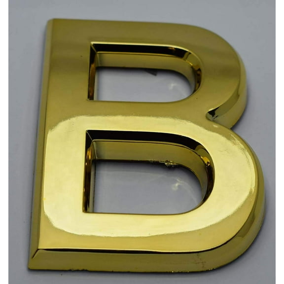 1 PCS - Apartment Number Sign/Mailbox Number Sign, Door Number Sign. Letter B (Gold, 3D, Size 2.75 x 1.75, Comes with Double Sided Tape)- The Maple line