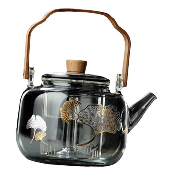 Lijie Glass Teapot Stovetop Tea Kettle Blooming and Loose Leaf Tea Maker with Strainer