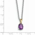 thumbnail image 3 of 925 Sterling Silver 14k Amethyst Diamond 18 Inch Necklace 2 Extender Pendant Charm Gemstone, 3 of 7