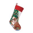 thumbnail image 1 of Peking Handicraft Brown English Bulldog Dog Wool Needlepoint Christmas Stocking, 11 x 18 Inch,Multicolored, 1 of 1
