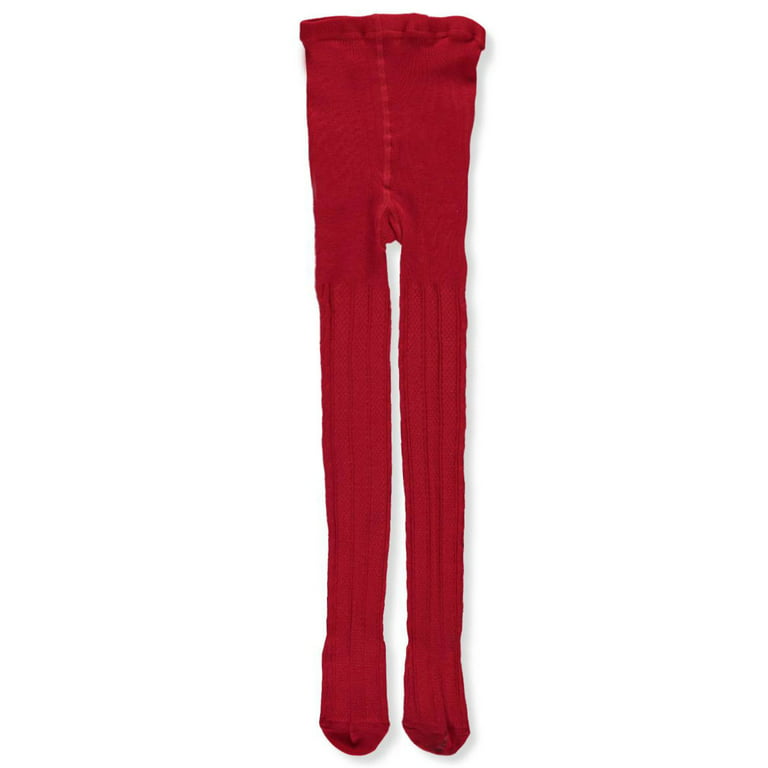 Cookie's Cable Knit Tights (Sizes 1 - 18) - red, 16 - 18 (Big