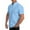 Light Blue, variant on HOLEI Men Summer Solid Stand Collar Short Sleeve Casual Loose Shirt for Men Light Blue 2XL