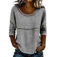thumbnail image 1 of Blusas para las Mujeres Casual Verano Suave Y Cómodo Suelto Camiseta Blusa Cuello en V Manga Larga Camiseta Denim Vestido Mujeres para la Oficina Entrenamiento Al Aire Libre, 1 of 9