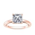 thumbnail image 1 of 1.15 T.C.W Asscher Shape Natural Diamond Latest Design Solitaire Wedding Ring for Women Solid 18K Rose Gold Size 8, 1 of 8