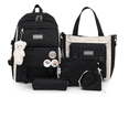 thumbnail image 1 of Set 5 Mochila Bolsas Escolar Estudiante Lapicera Tote Lona Xtellar negro, 1 of 3