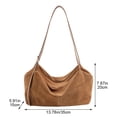 thumbnail image 2 of Suede Cow Leather Hobo Bag, Soft Slouch Shoulder Handbag, 13.78x5.91x7.87inch, 2 of 7