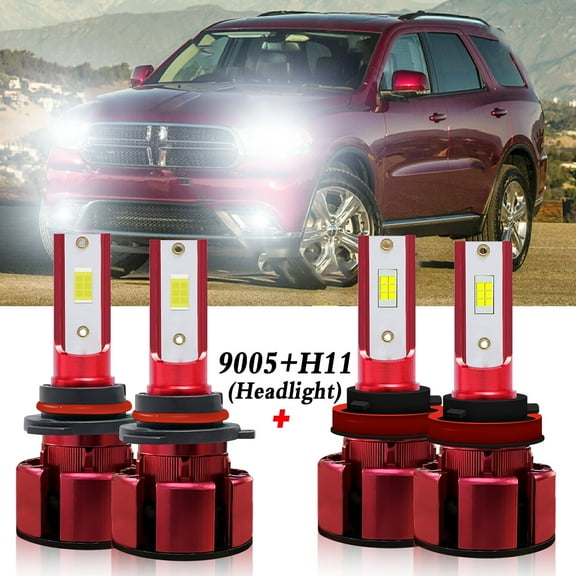 H11 9005 LED Headlight Bulbs for 2011-2013 Dodge Durango Low Beam/High Beam Lights