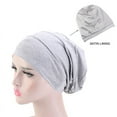 thumbnail image 2 of Satin Lined Sleep Cap, Beanie, One Size, Grey, 2 of 3