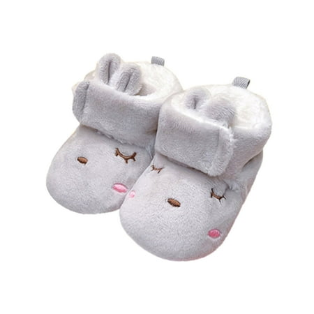 

Winter Children Toddler Shoes Boys Girls Non-Slip Warm Cotton Shoes Solid Color Cute Cartoon Pattern