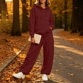 thumbnail image 3 of ShomPort Sweatsuit for Women Fall 2 Piece Outfits Long Sleeve Hoodie Sweatshirts and Wide Leg Joggers Tracksuit Sets, 3 of 6
