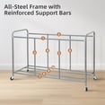 thumbnail image 3 of 5 Section Laundry Sorter, 5 Bins Rolling Separator Laundry Basket, Dirty Clothes Hamper Divider with Heavy Duty Rolling Lockable Wheels, Large Clothes Organizer Cart, Gray, 3 of 6