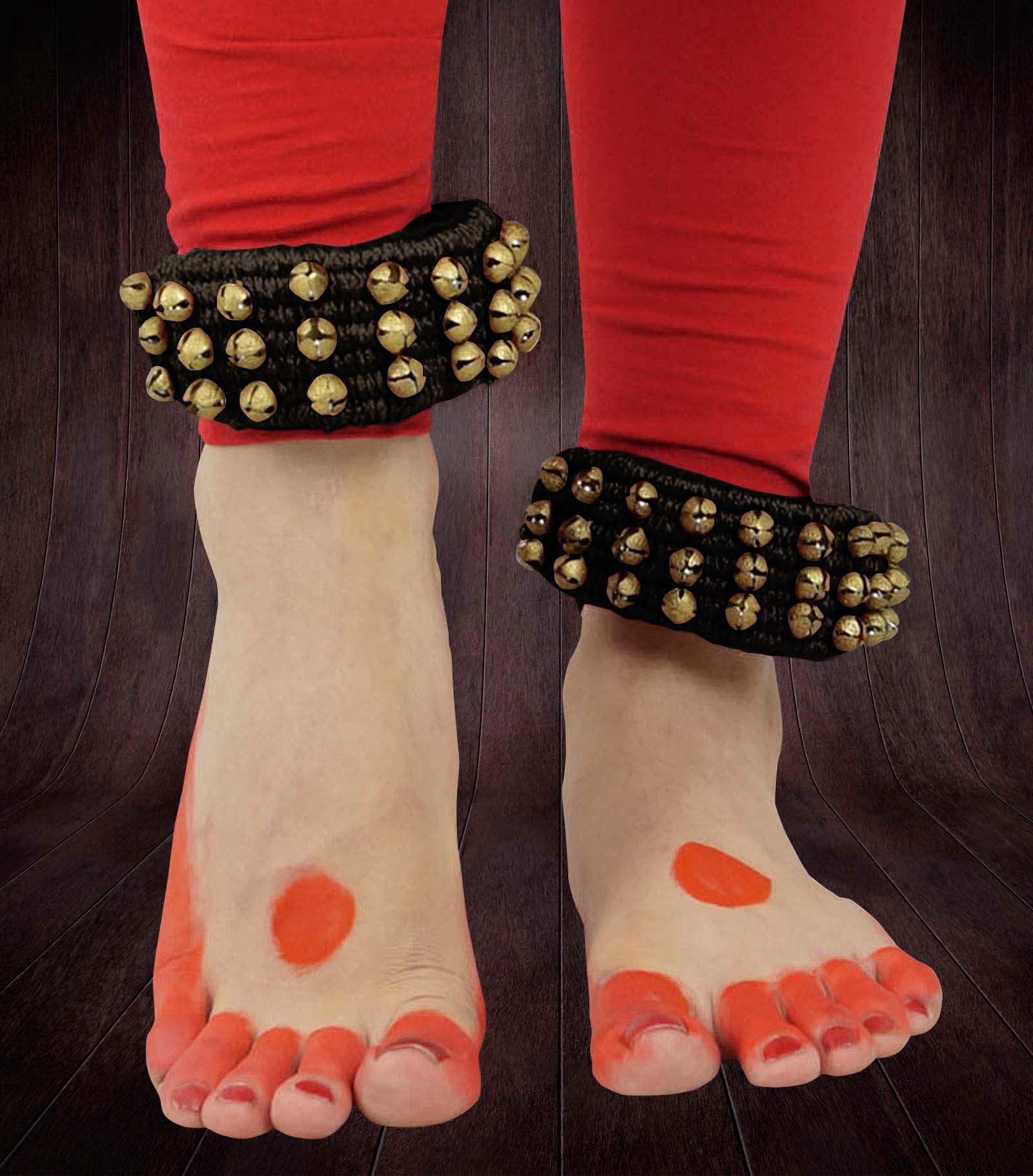Banithani Indian Traditional 3 Line Classical Kathak 12 No Ghungroo Anklets Dancing Ankle Bracelet Pair Jewelry-Black