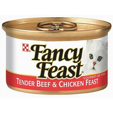 Purina Fancy Feast Tender Beef and Chicken Feast Classic Grain Free Wet Cat Food Pate (Pack of 10)