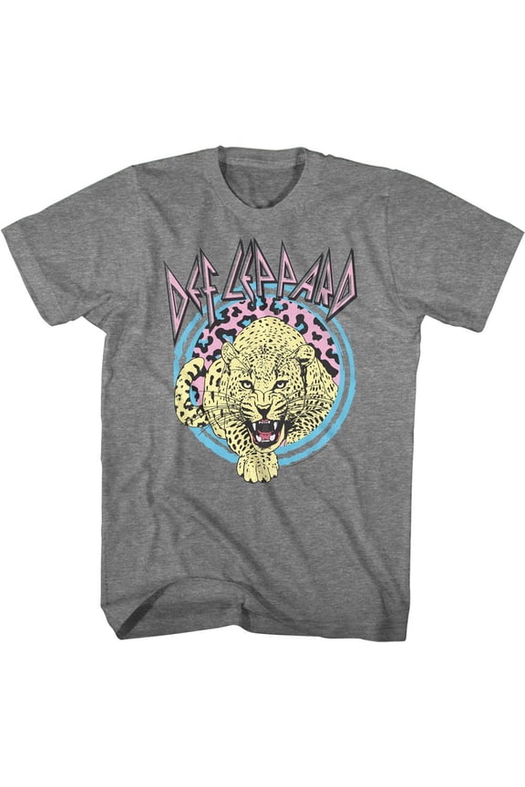 Def Leppard Pastel Leppard 2 Graphite Heather Adult T-Shirt