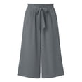 thumbnail image 5 of Stamzod Women's Capri Pants Summer Casual Loose Palazzo Wide Leg Capri Pants with Pockets Fashion Clothing Gray-4 M, 5 of 6