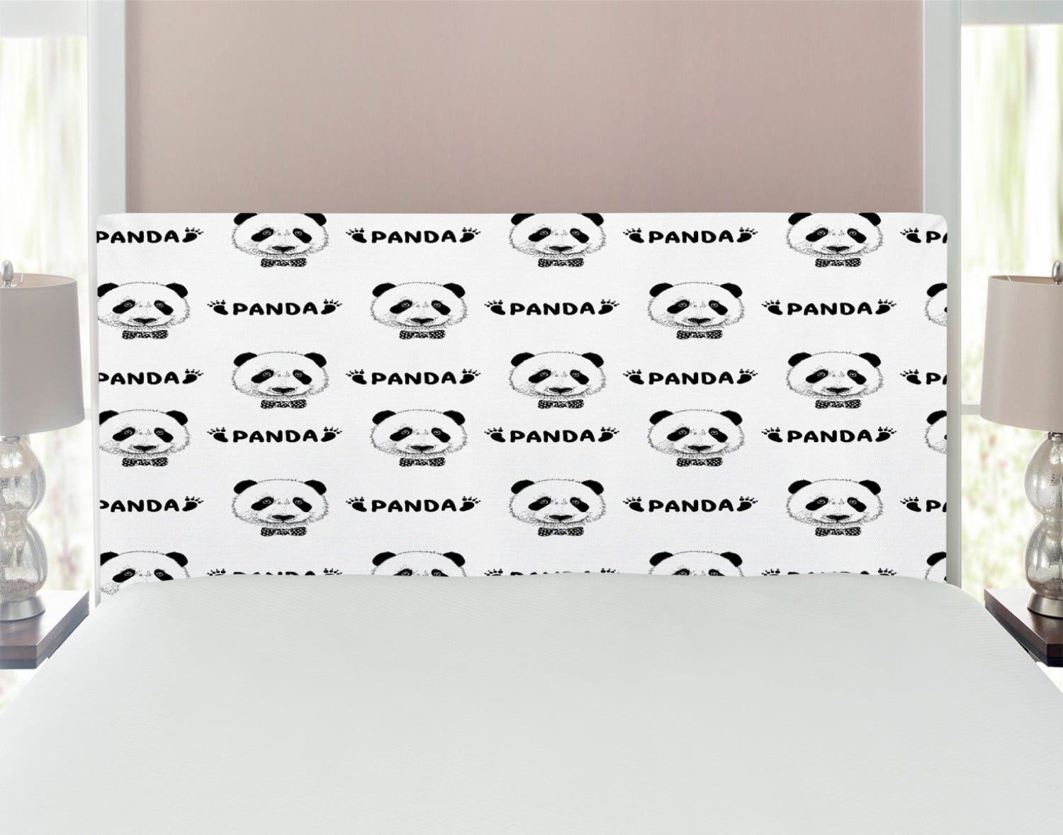Panda Headboard, Panda Face Head and Small Footprint Silhouette Theme