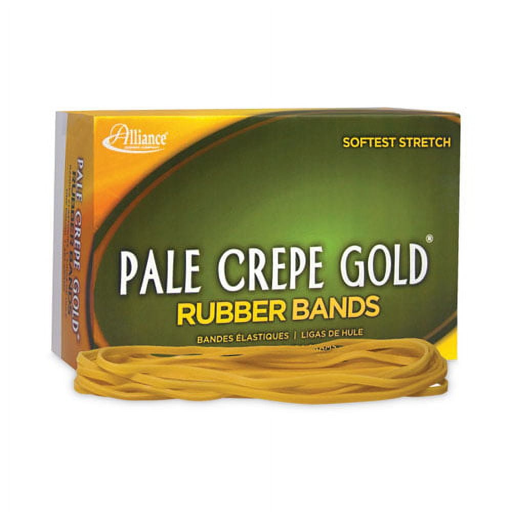 Pale Crepe Gold Rubber Bands, Size 117b, 0.06" Gauge, Crepe, 1 Lb Box, 300/box | Bundle of 2 Boxes
