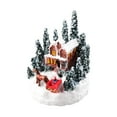thumbnail image 3 of Casa iluminada de Navidad, figuras en miniatura de Papá Noel, estatua de jardín de hadas de resina, 3 of 9