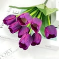 thumbnail image 2 of Naiovety 4X flores artificiales Real ramo falso boda tulipanes flor decorativa planta jardín arreglo Decoración Decoración Púrpura, 2 of 6