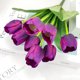 thumbnail image 2 of Naiovety 4X flores artificiales Real ramo falso boda tulipanes flor decorativa planta jardín arreglo Decoración Decoración Púrpura, 2 of 6