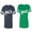 Men Navy / Women Green, variant on To Infinity And Beyond Unisex Couple Matching Cotton Jersey style T-Shirt Contrasting stripes on sleeves (Men Navy / Women Black) (Men S / Women S)