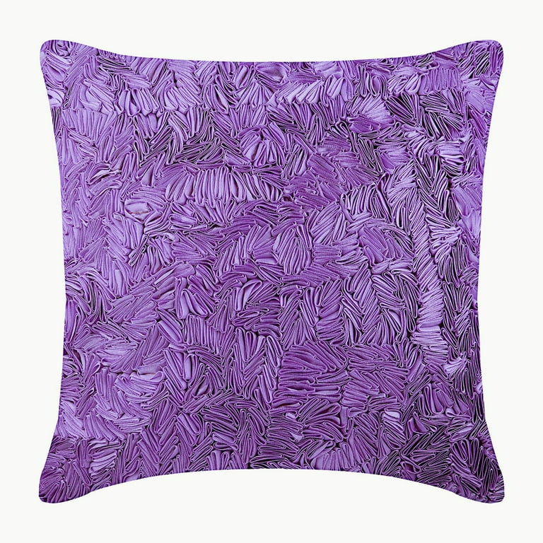 Pillow Cover, Purple Cushion Covers, Textured Ribbon Pillow Cover