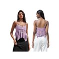 thumbnail image 2 of LMLYSoH Womens Lace Babydoll Tank Tops Stylish Solid Mesh Loose Hem V Neck Spaghetti Strap Camisoles, 2 of 9