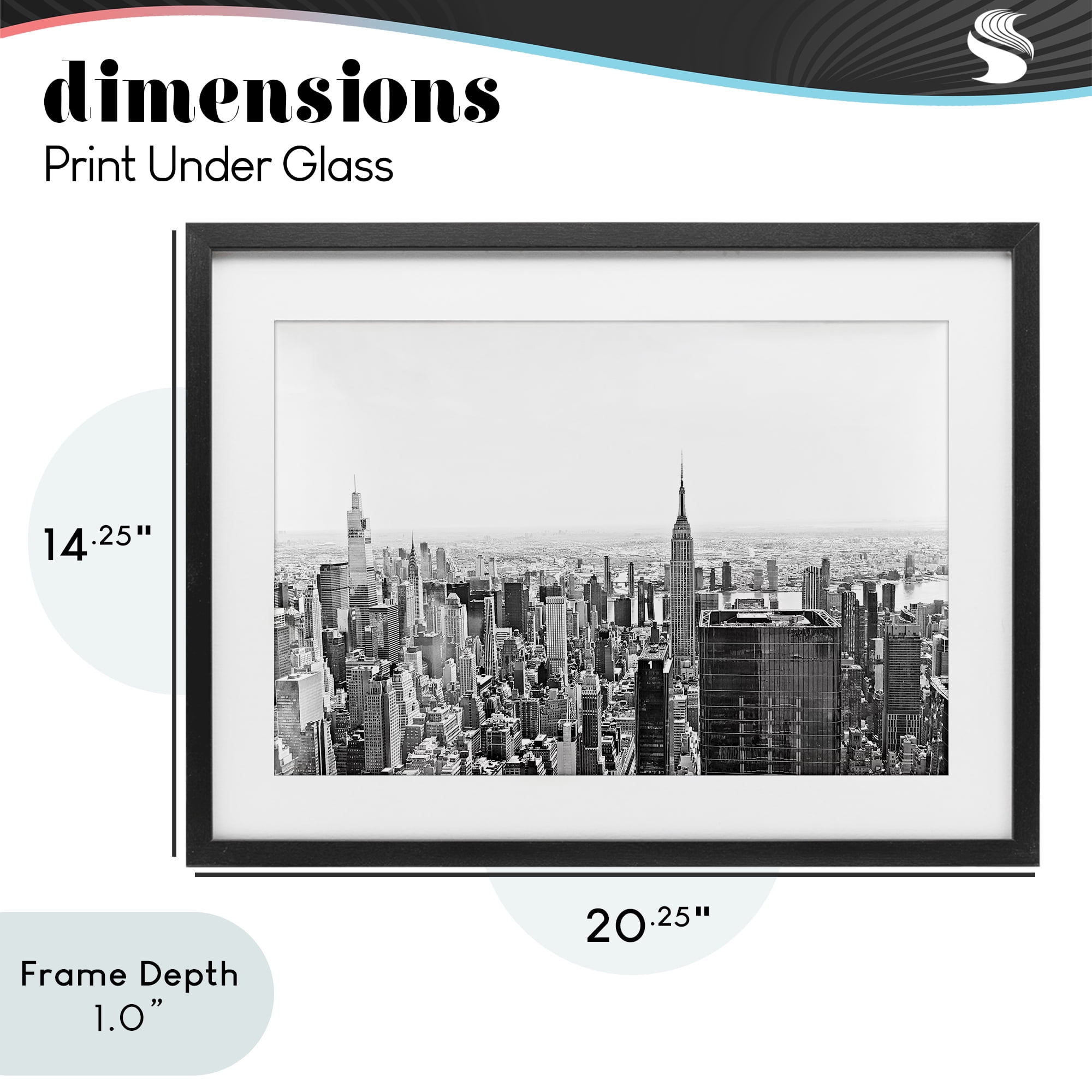 Stupell Industries New York City Scape View Black Framed Print Under Glass, design by Kali Wilson