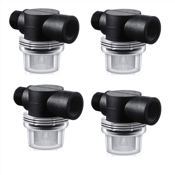 4X Water Pump Strainer Filter, RV Replacement 1/2 Inch Twist-on Pipe Compatible with or Pumps