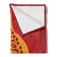 thumbnail image 2 of Leaf Soft Flannel Fleece Throw Blanket, Design of Tree Nature and Yoga Themed Composition, Cozy Plush for Indoor and Outdoor Use, 50" x 60", Vermilion Marigold, by Ambesonne, 2 of 5