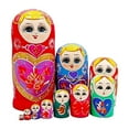 thumbnail image 2 of kusrkot 10 Pieces Handpainted Nesting Doll Toy Birthday Gifts Traditional Wishing Gift Stacking Doll Set Matryoshka for Tabletop Desk, 2 of 9