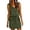 Army Green, variant on Women's Casual Sleeveless V Neck Tie Waist Mini Dress With Pockets Loose Fit Polyester Short Dress 1 Pc Sizes S-XXL