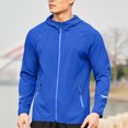 thumbnail image 1 of Men's Summer Running Windbreaker Hooded Jacket - Lightweight Polyester Spandex Quick-Dry Outdoor Exercise Coat, 1 of 8