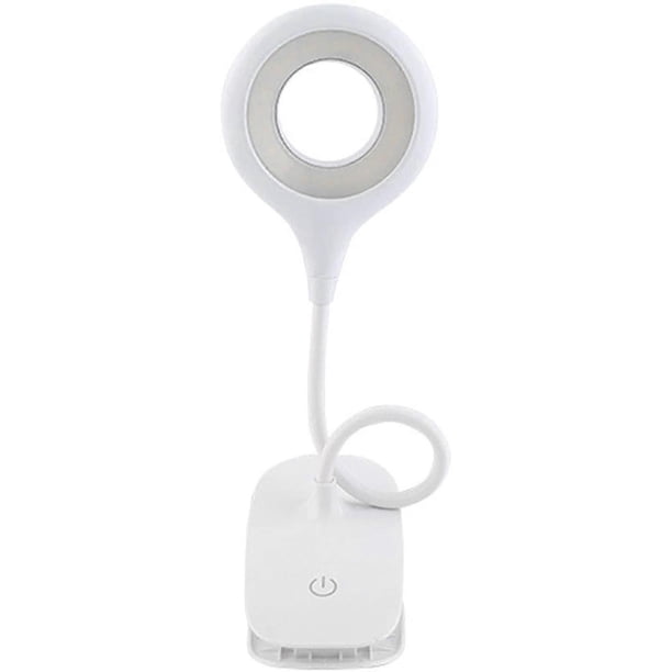 Clip On Desk Lamp LED USB Rechargeable Touch Control Reading Light 3 Brightness 3 Colors with 360 De