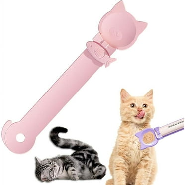 Cat Treat Spoon, 2025 New Cat Treat Spoon Squeeze, Cute Cat Strip Feeder Spoon Lickable Cat Spoons for Wet Food and Liquid Snack