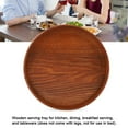 thumbnail image 3 of Bandeja para servir de madera hecha a mano, 21 cm, perfecta para tés, comidas y bebidas., 3 of 8