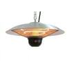 EnerG+ Infrared Electric Hanging Outdoor Heater with LED and Remote, Silver, 1500W Capacity