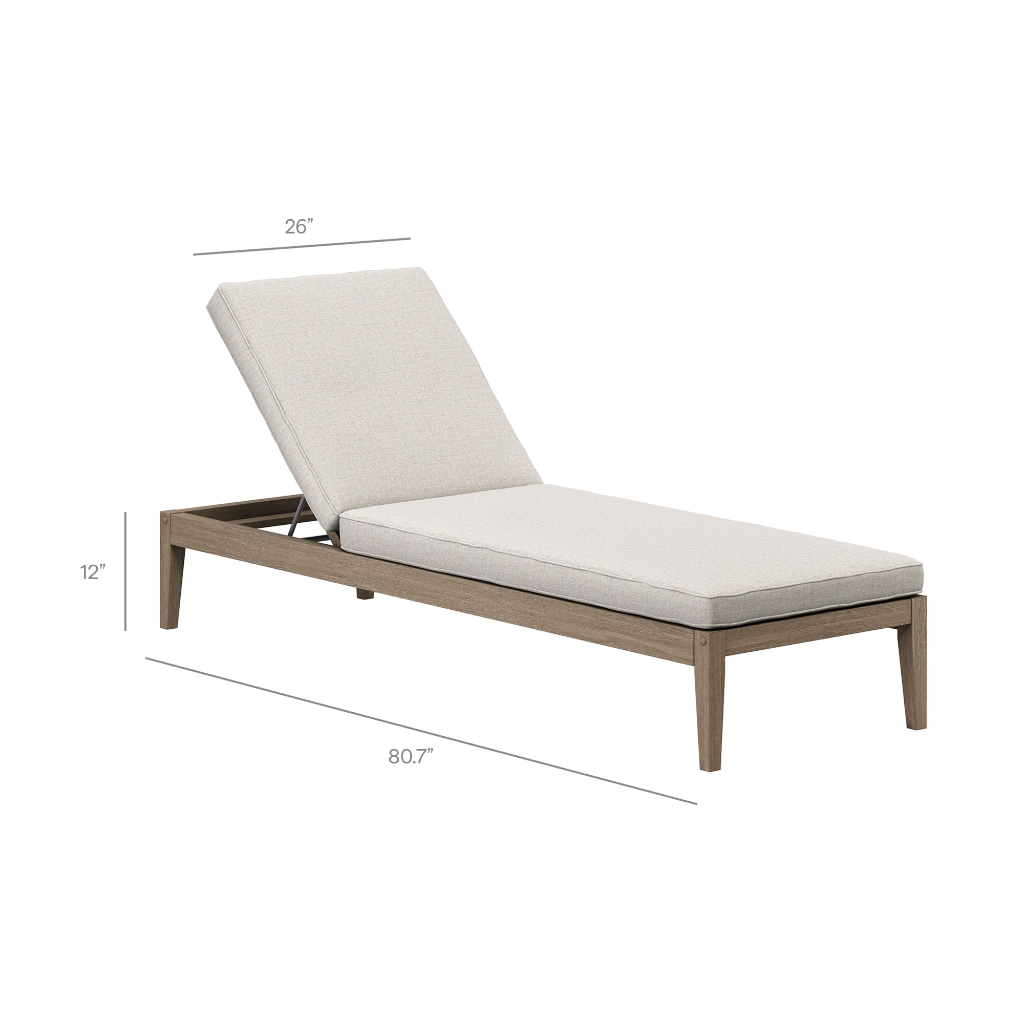 Saratoga Outdoor Teak Wood 3-Piece Chaise Lounge Furniture Set in Weathered Gray Pebble