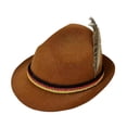 thumbnail image 2 of Callipe Top Hat Oktoberfest Fedora Retro Bavarian Style Unisex Cap with Feather And Rope Decor Holiday 1920s Themed Parties Cosplay Events Hat, 2 of 8